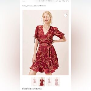 Lovestitch Botanica Floral Wrap Mini Dress – Size S